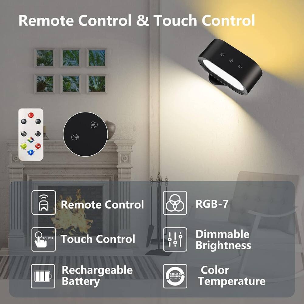 Remote Control & Touch Control

- Remote Control
- Touch Control
- Rechargeable Battery
- RGB-7
- Dimmable Brightness
- Color Temperature