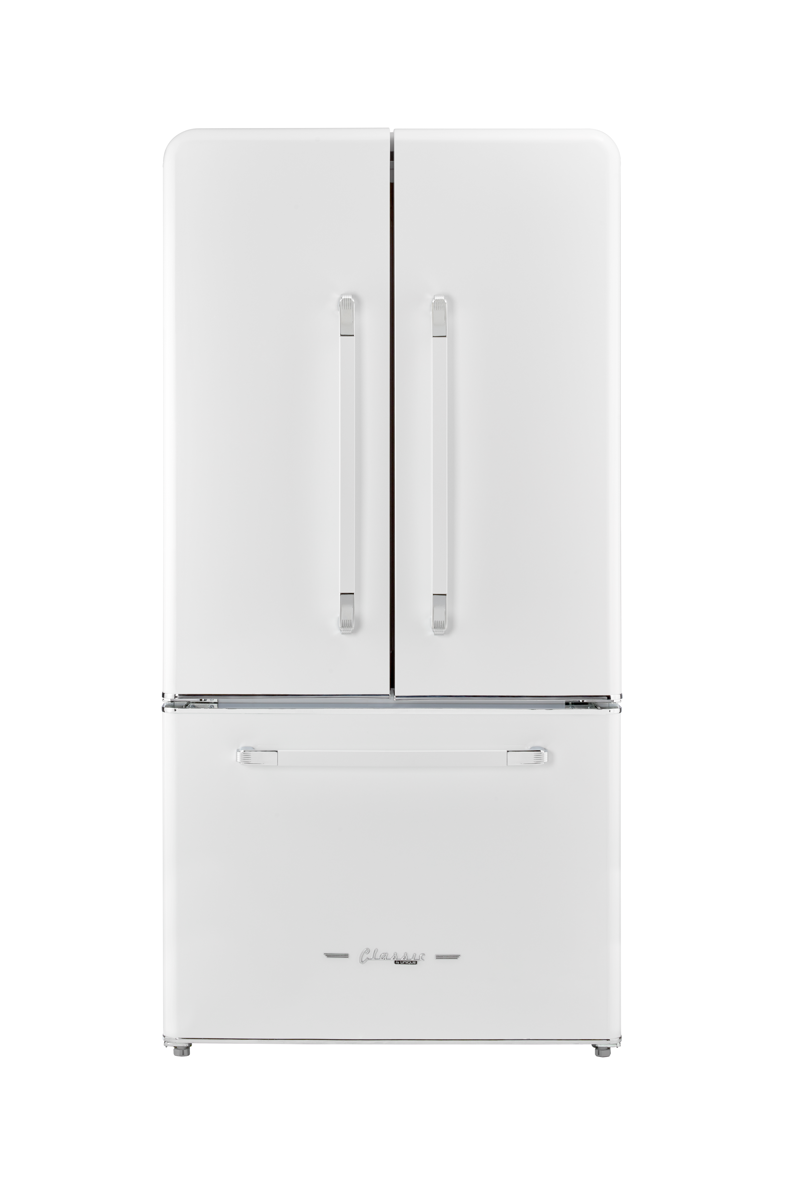 Unique Appliances - Classic Retro 36-inch 21 cu.ft. Counter Depth French Door Refrigerator - Marshmallow White - Front_Zoom