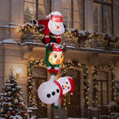 Alt View 9. Winado - 7.5FT Christmas Inflatable Hanging Santa Reindeer Snowman with Built-in LED Lights for Holiday Party Garden Decoration - Multicolor.