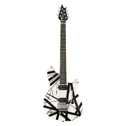 Front. EVH - EVH Wolfgang Special Striped Electric Guitar - Black and White.