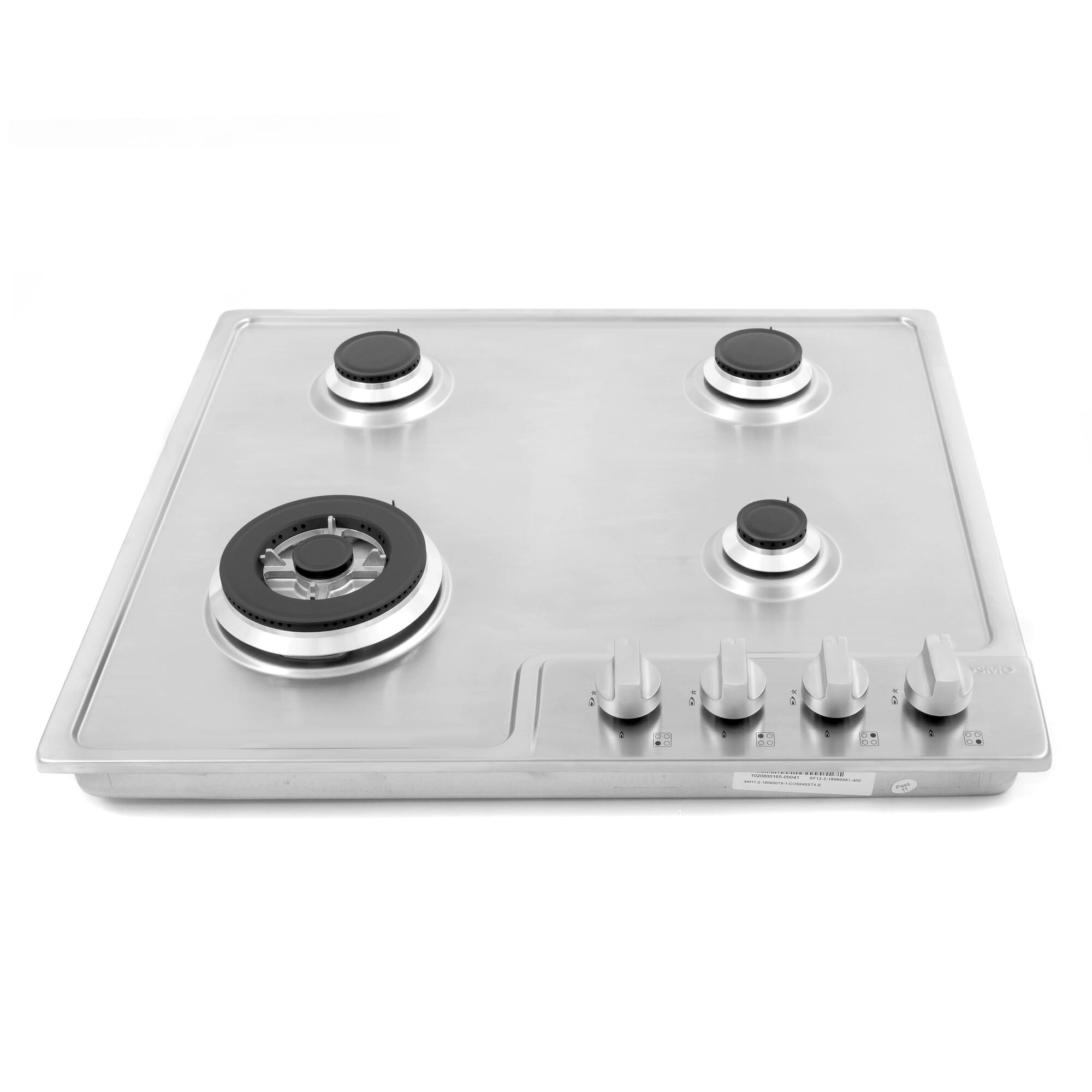 Alt View 3. COSMO - COS-640STX-E 24 in. Gas Cooktop in Stainless Steel with 4 Sealed Burners - Stainless Steel.