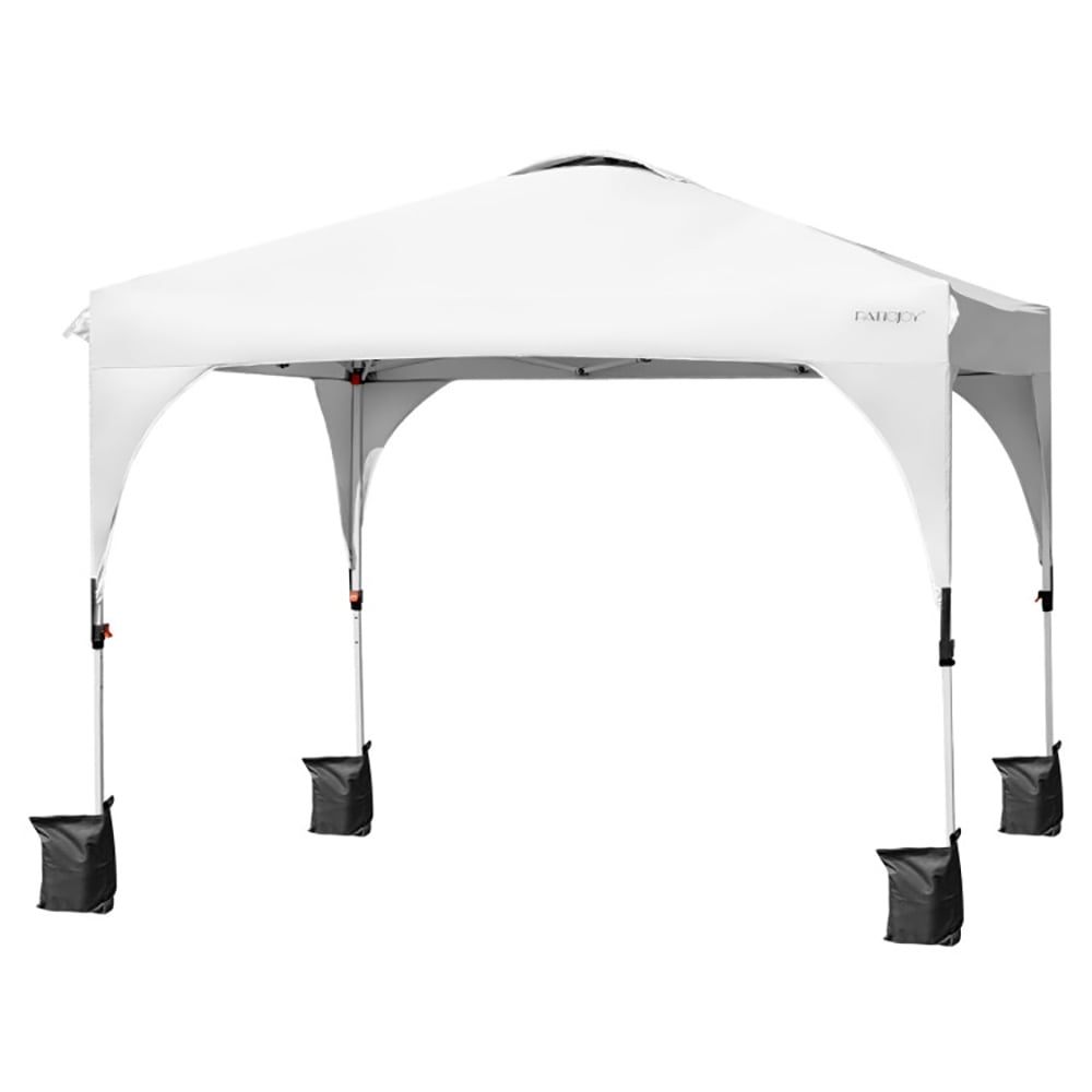 Front. Kadyn - 10 x 10 Feet Outdoor Pop-up Camping Canopy Tent with Roller Bag-White, Outdoor Gazebo Wedding Party Tent Canopy Tent.