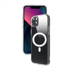 Front. Qixxronics - Magnetic Phone Cover for iPhone 13 / 14, Shockproof Magnetic Case Compatible with iPhone 13 / 14 - Clear.
