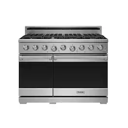 Thor Kitchen - 7.6 Cu Ft. Freestanding Liquid Propane Double Oven Gas Range with Infrared Broiler - Stainless Steel