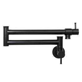 Solid Brass Wall-Mounted Pot Filler Kitchen Faucet with Double Joint Swing Arms for Stovetop