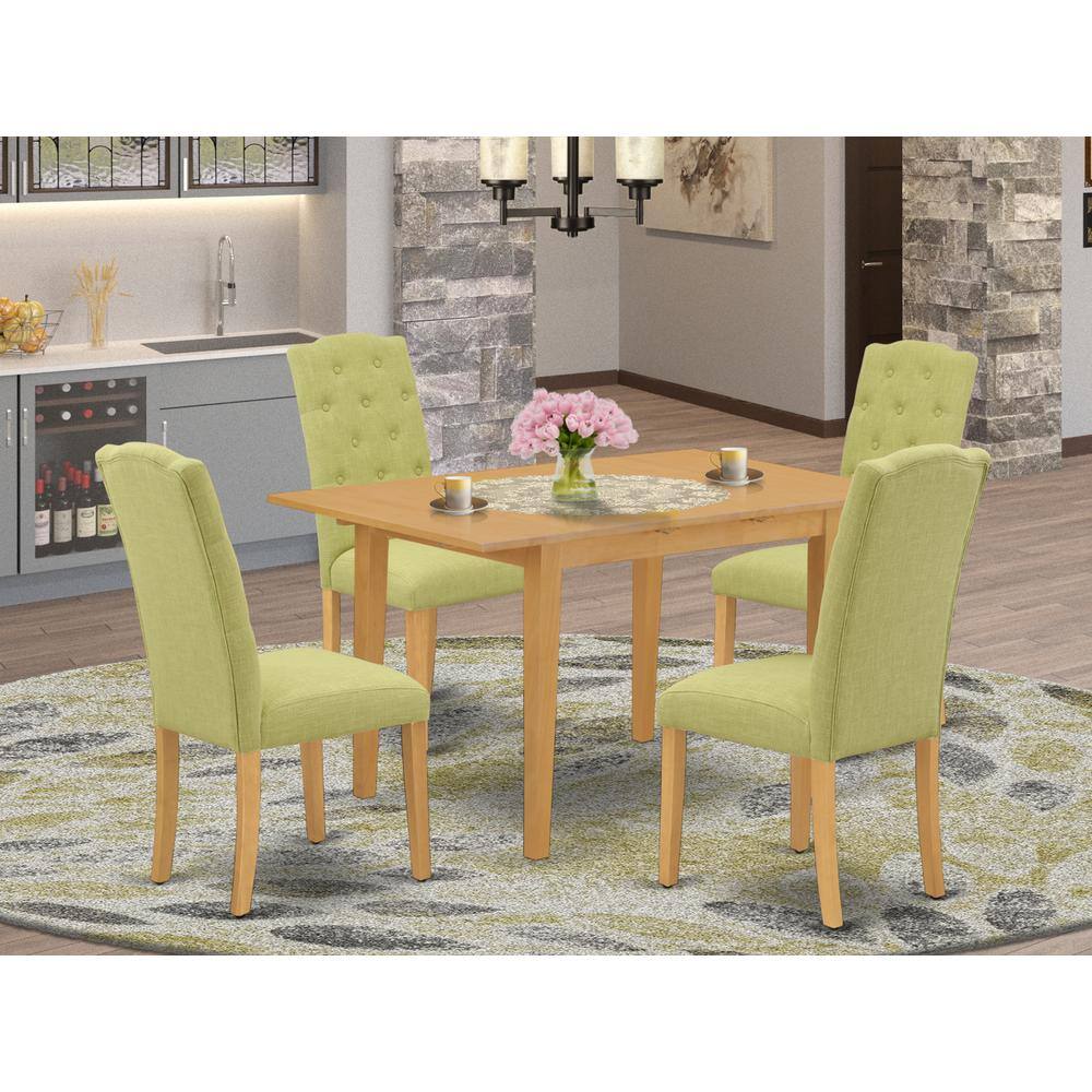 Left. East West Furniture - Dining Room Set Oak - Brown.