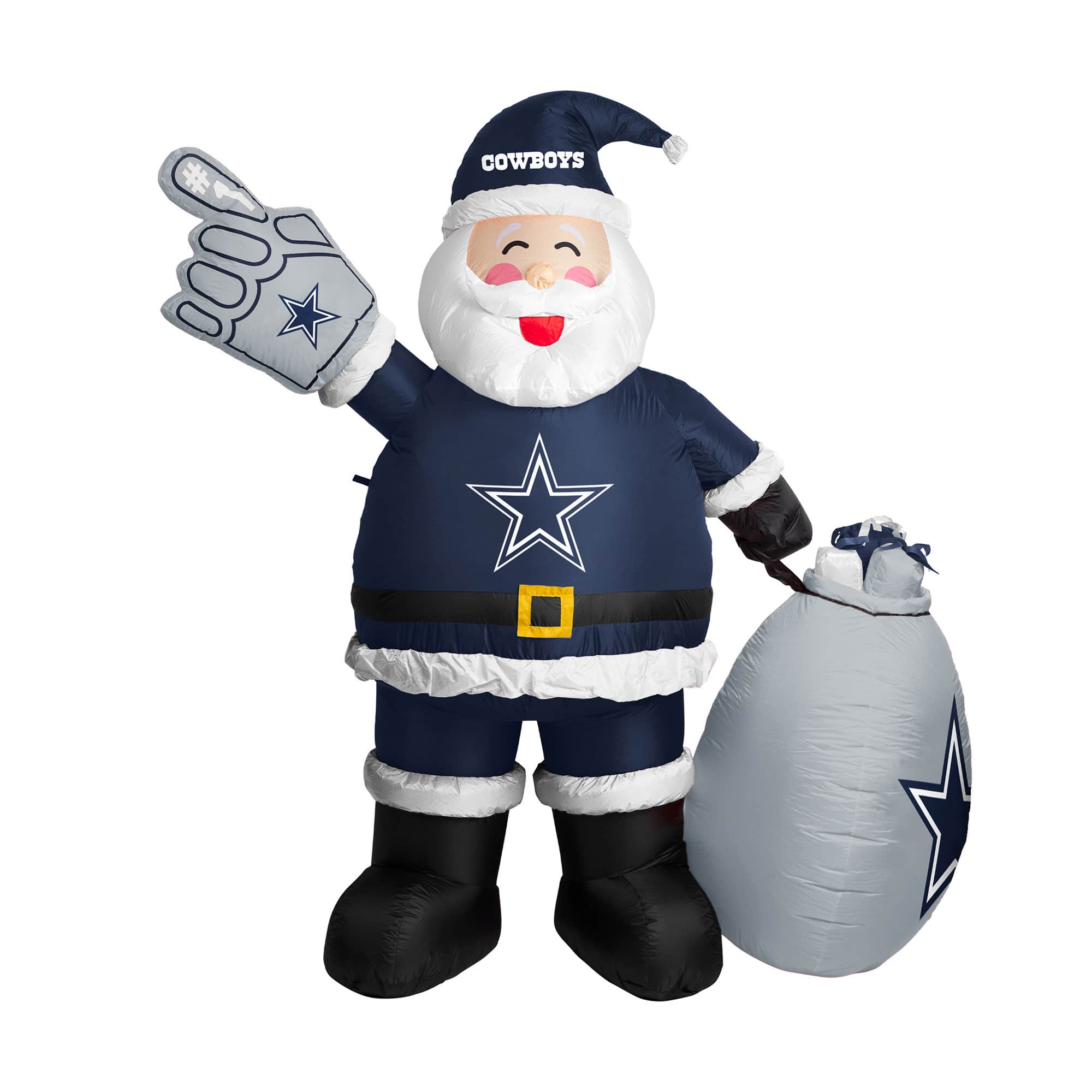 Front. Logo Brands - Dallas Cowboys 7' Inflatable Santa - Multicolor.