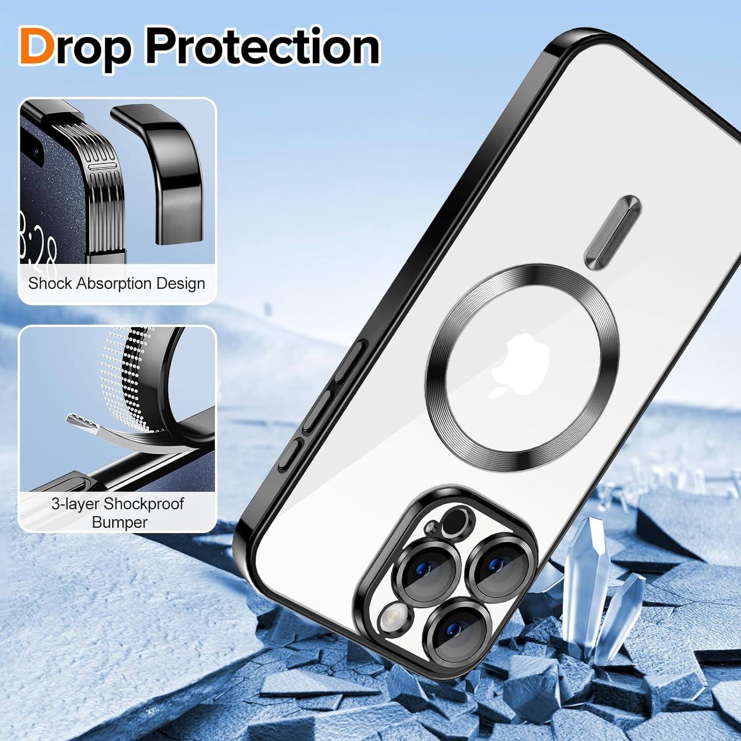 Drop Protection, Shock Absorption Design, 3-layer Shockproof Bumper
