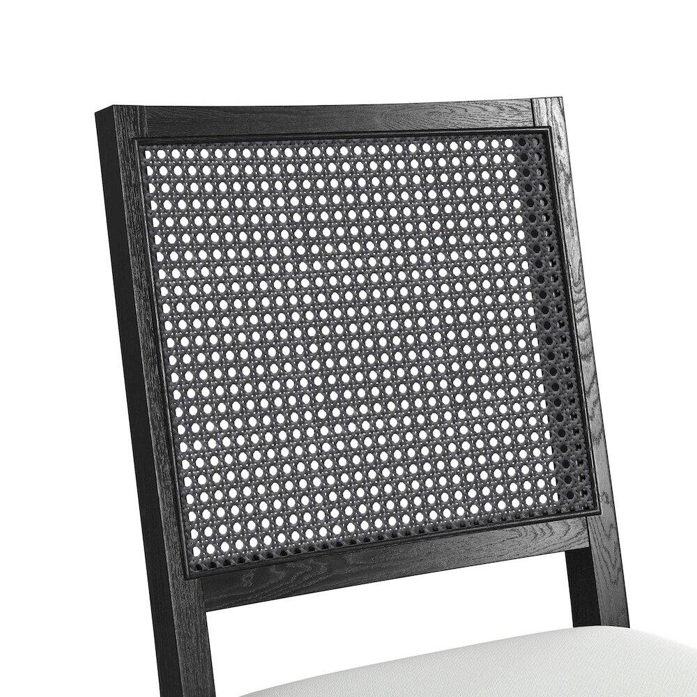 Left. Picket House Furnishings - Grenada Dining Chair with White Fabric in Black - Black.