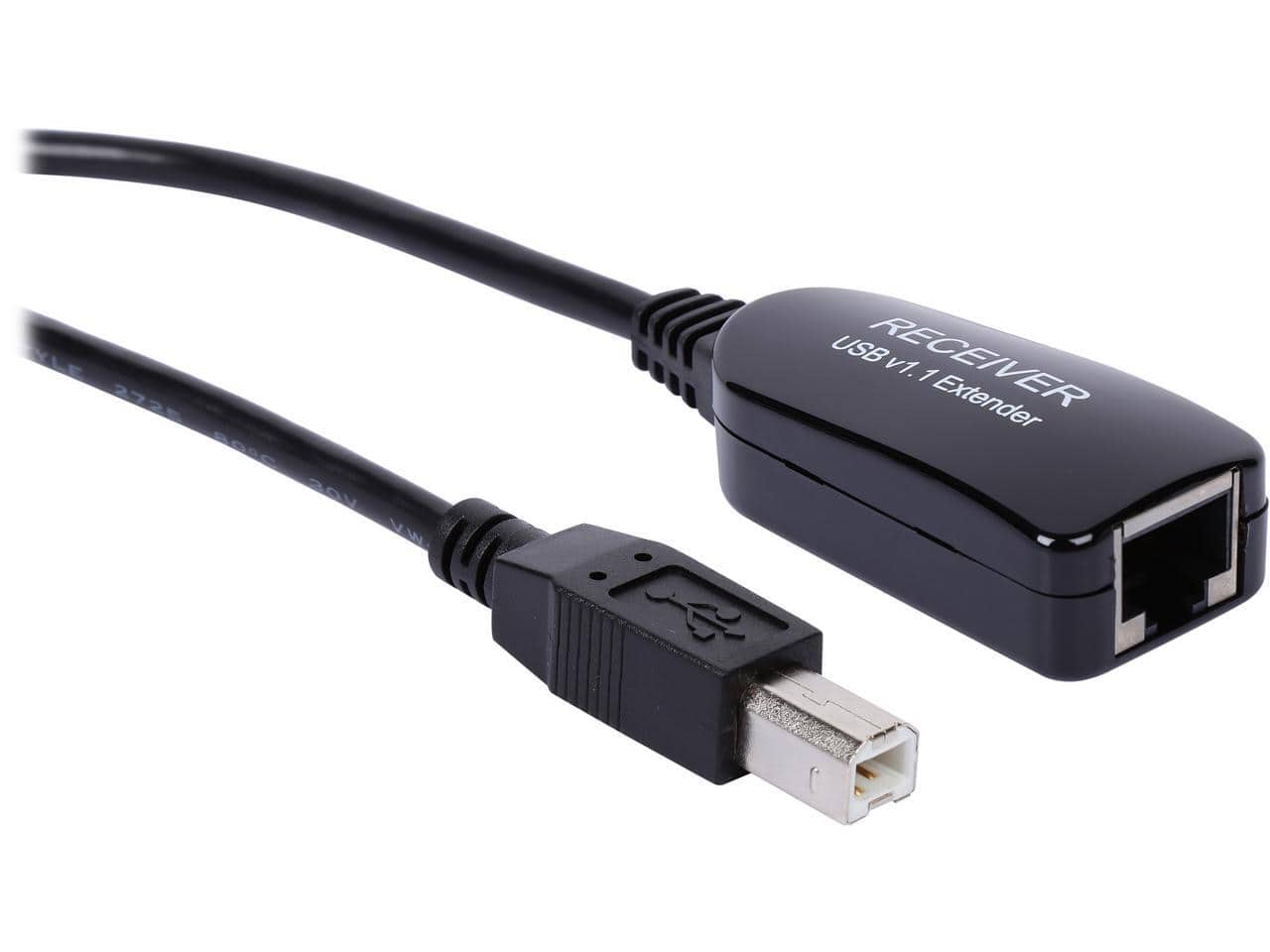 Cables to Go - C2G 29353 Black 1-Port USB Superbooster Dongle RJ45 Female to USB B Male - Receiver