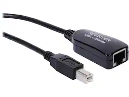 Cables to Go - C2G 29353 Black 1-Port USB Superbooster Dongle RJ45 Female to USB B Male - Receiver