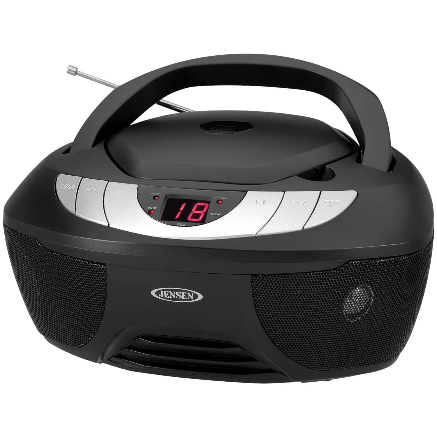 Jensen - Portable Stereo CD Player, AM/FM Radio - Black