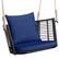 Front. Costway - Patio Hanging Rattan Basket Chair Swing Hammock Chair with Seat Cushion - Mix Brown + Navy.