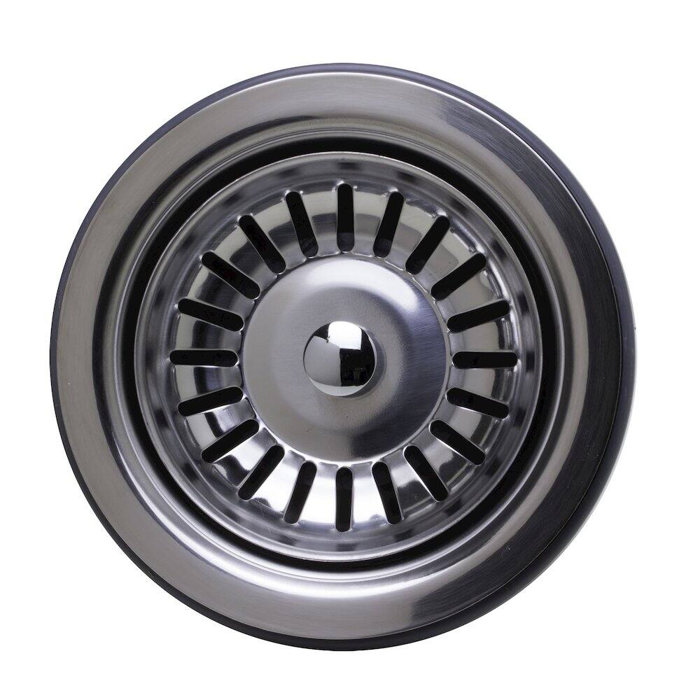 Alt View 1. Alfi - Polished Stainless Steel 3 1/2" Basket Strainer Drain - Silver.