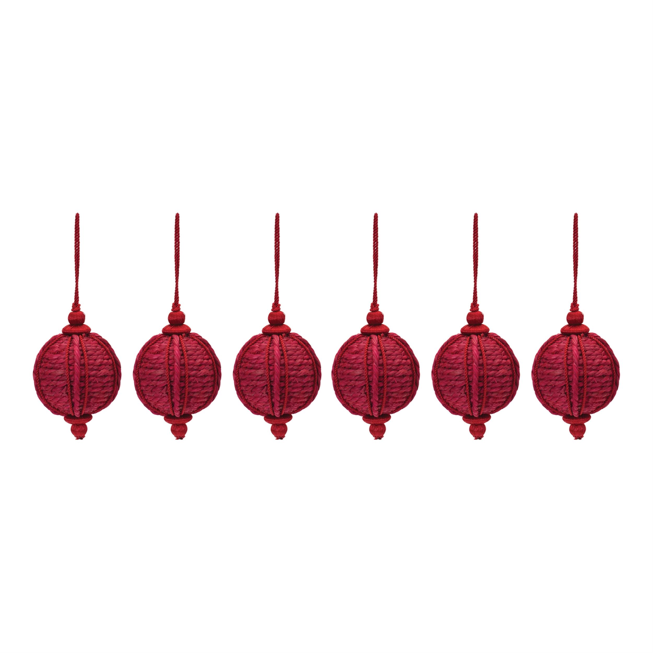 Angle. BreeBe - Jute Onion Ornament (Set of 6) - Red.