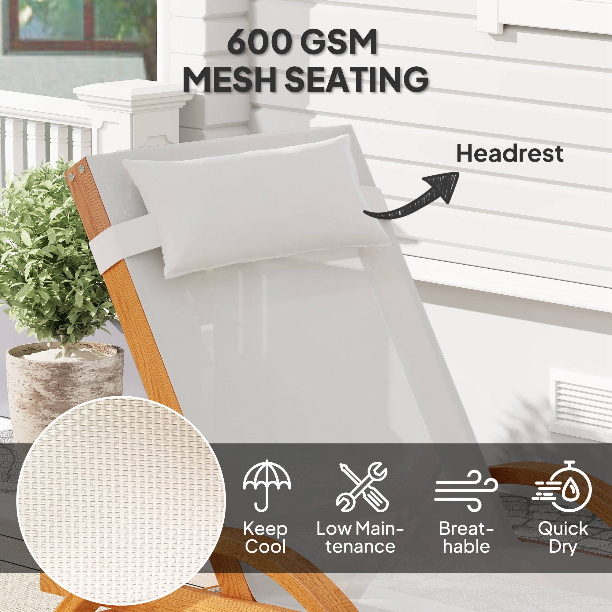 600 GSM MESH SEATING, Headrest, Keep Cool, Low Maintenance, Breathable, Quick Dry
