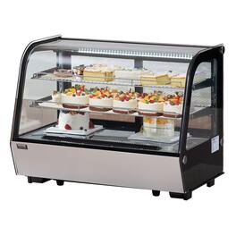 VEVOR - Refrigerated Display Case, 5 Cu.Ft./146L Countertop Pastry Display Case, 2-Tier Commercial Display Refrigerator - Silver
