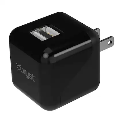 Front. Xyst - 2.4-Amp Dual USB Foldable Wall Charger - Black.