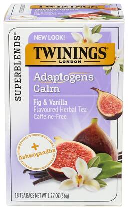 Twinings - Adaptogens Calm Flavoured Herbal Tea Fig & Vanilla - Case of 6 - 18 Bags