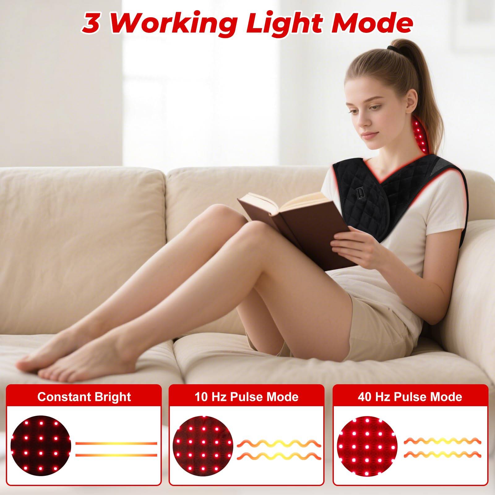 3 Working Light Mode

- Constant Bright
- 10 Hz Pulse Mode
- 40 Hz Pulse Mode