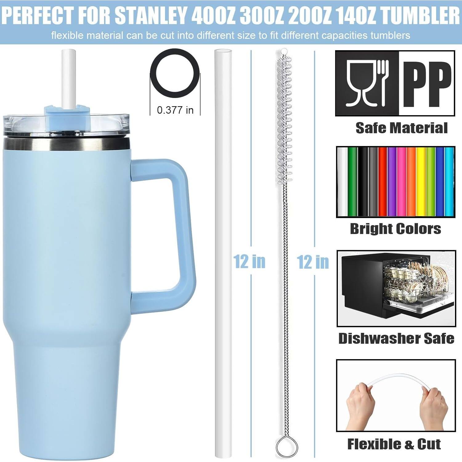 PERFECT FOR STANLEY 400Z 300Z 200Z 140Z TUMBLER

- Flexible material can be cut into different sizes to fit different capacities of tumblers.
- Safe Material: PP
- 0.377 in
- Bright Colors: 12 in x 12 in
- Dishwasher Safe
- Flexible & Cut