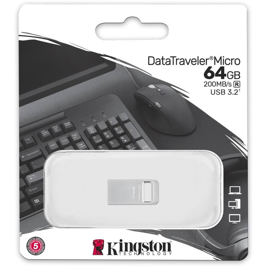 DataTraveler Micro  
64GB  
200MB/s R  
USB 3.2  

Kingston Technology