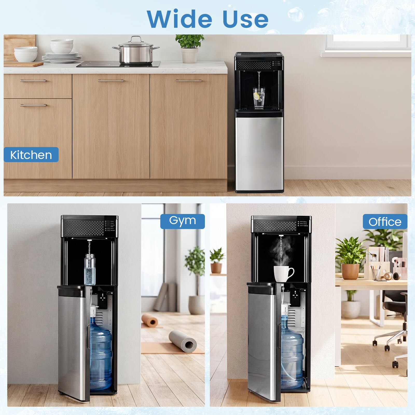 Wide Use

Kitchen

Gym

Office