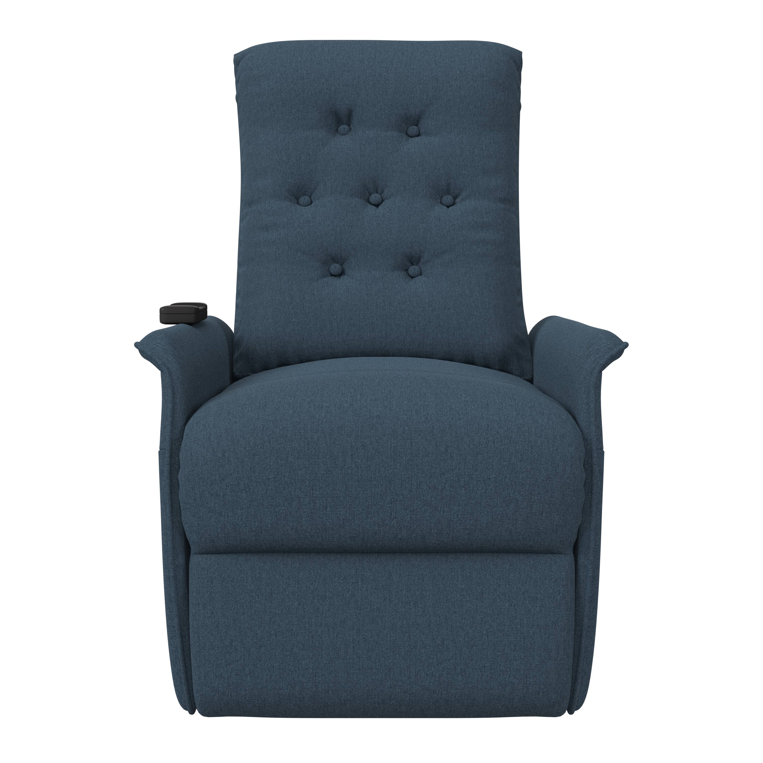 Front. ProLounger - Gartree Plush Low-Pile Velour Power Recline and Lift Chair - Medium Blue.