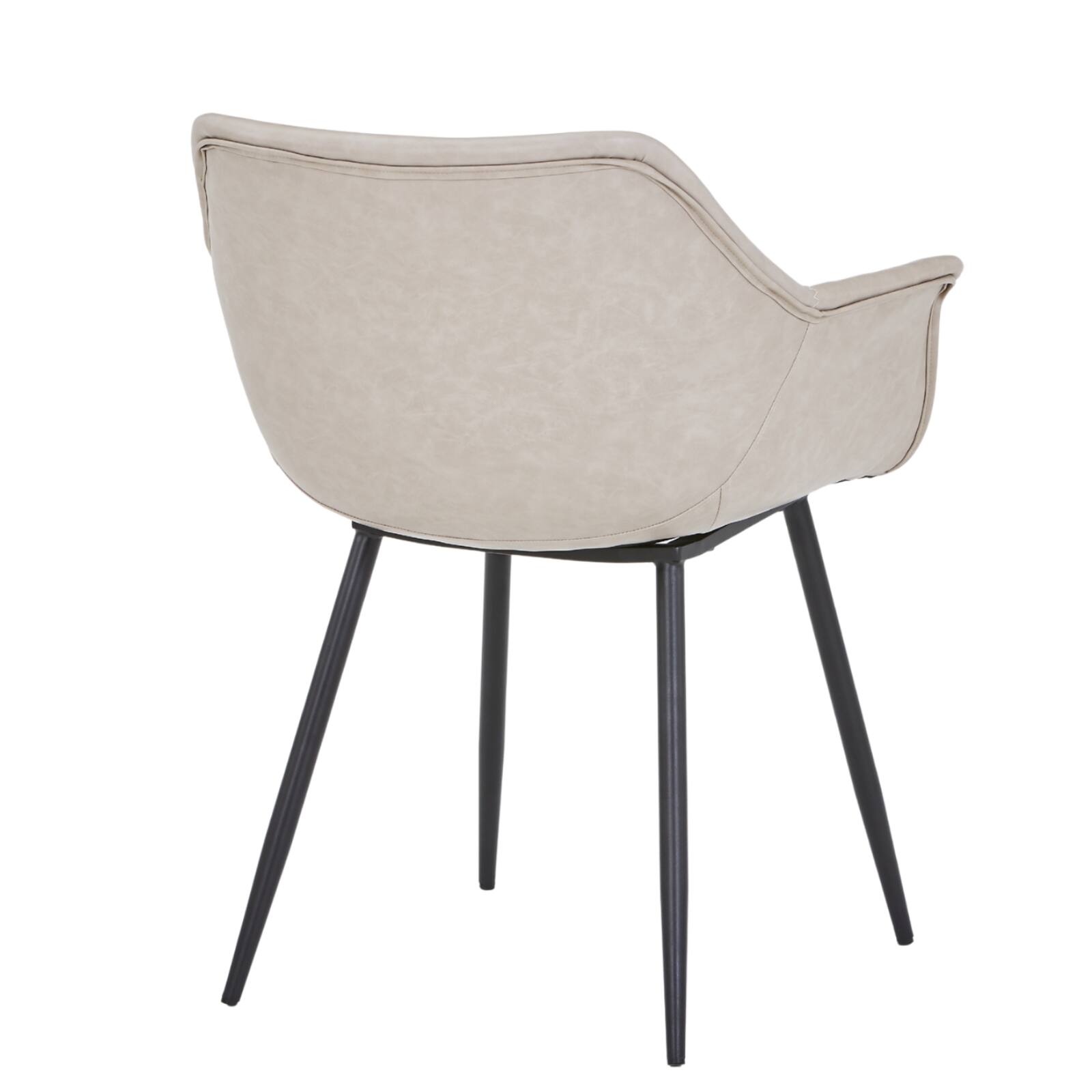 Alt View 9. LeisureMod - Markley 2-PCS Modern Leather Accent Dining Chair with Powder-Coated Iron Legs - Light Grey.