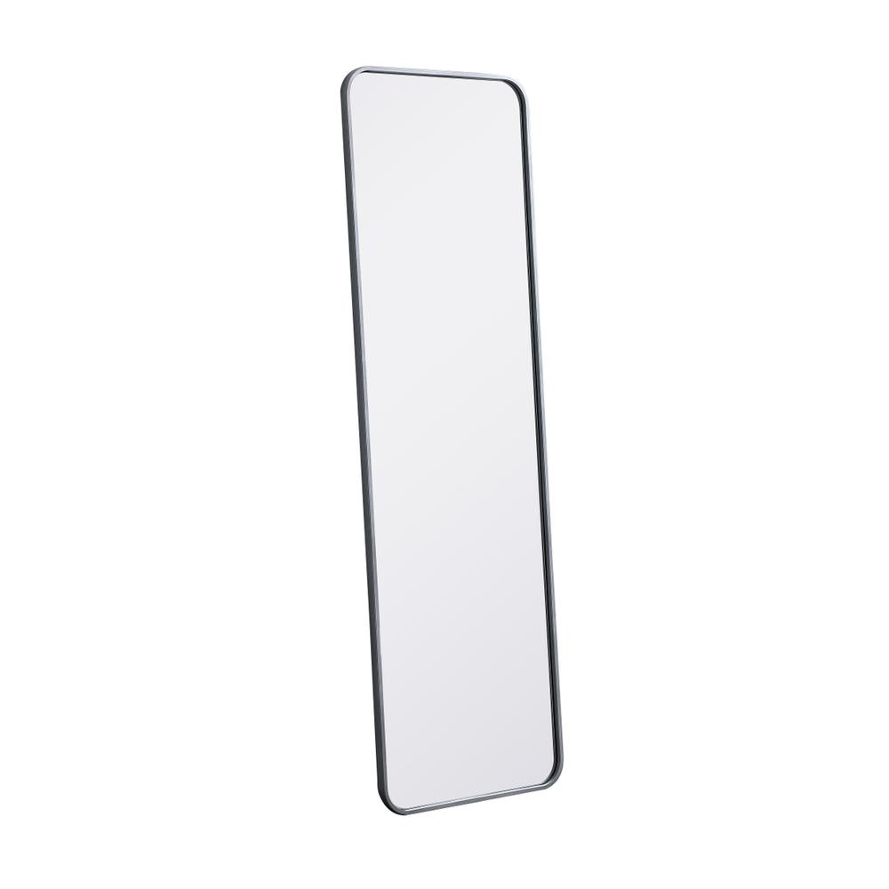 Alt View 1. Elegant Decor - Soft corner metal rectangular mirror 18x60 inch in Silver - Silver.