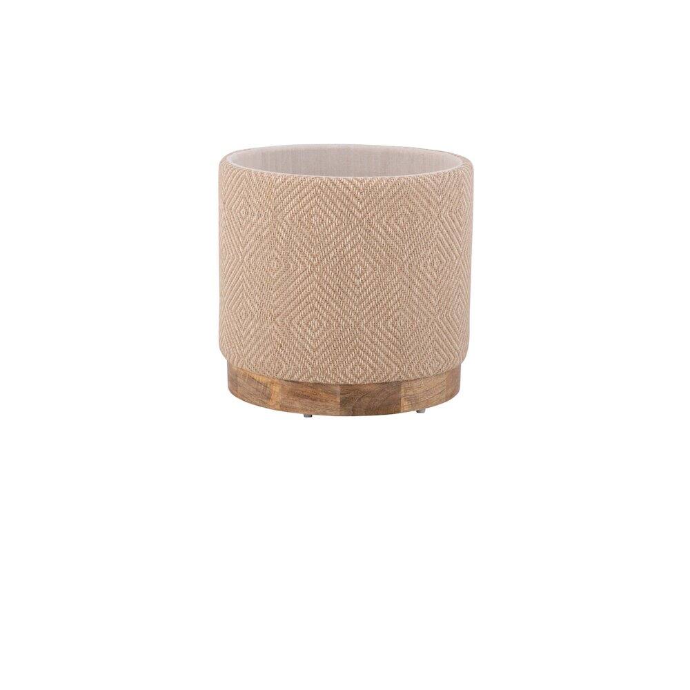 Alt View 4. Carolina Chair & Table - Handwoven Hesperus Diamond Juste Storage Ottoman - Natural Jute.