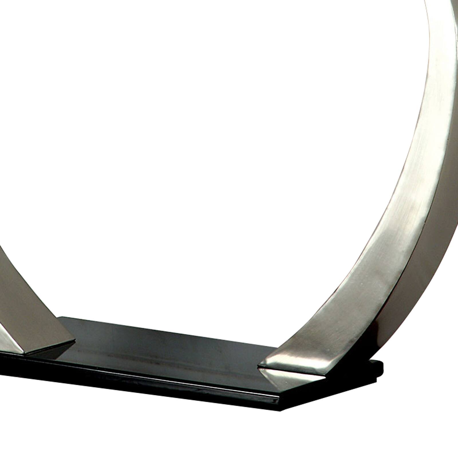 Alt View 3. Manhattan Lane - Rectangular Glass Top Sofa Table with Curved Pedestal Base - Black and Gray.