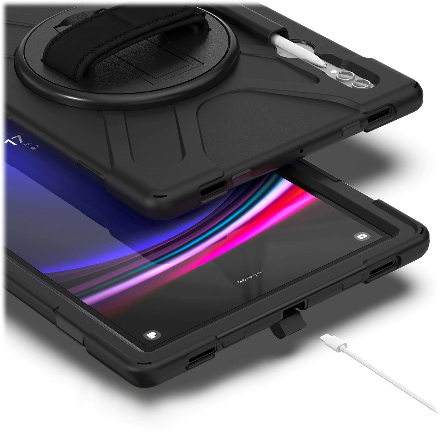 Alt View 17. SaharaCase - DEFENSE-X Series Case for Samsung Galaxy Tab S10 Ultra, Tab S9 Ultra, and Tab S8 Ultra - Black.