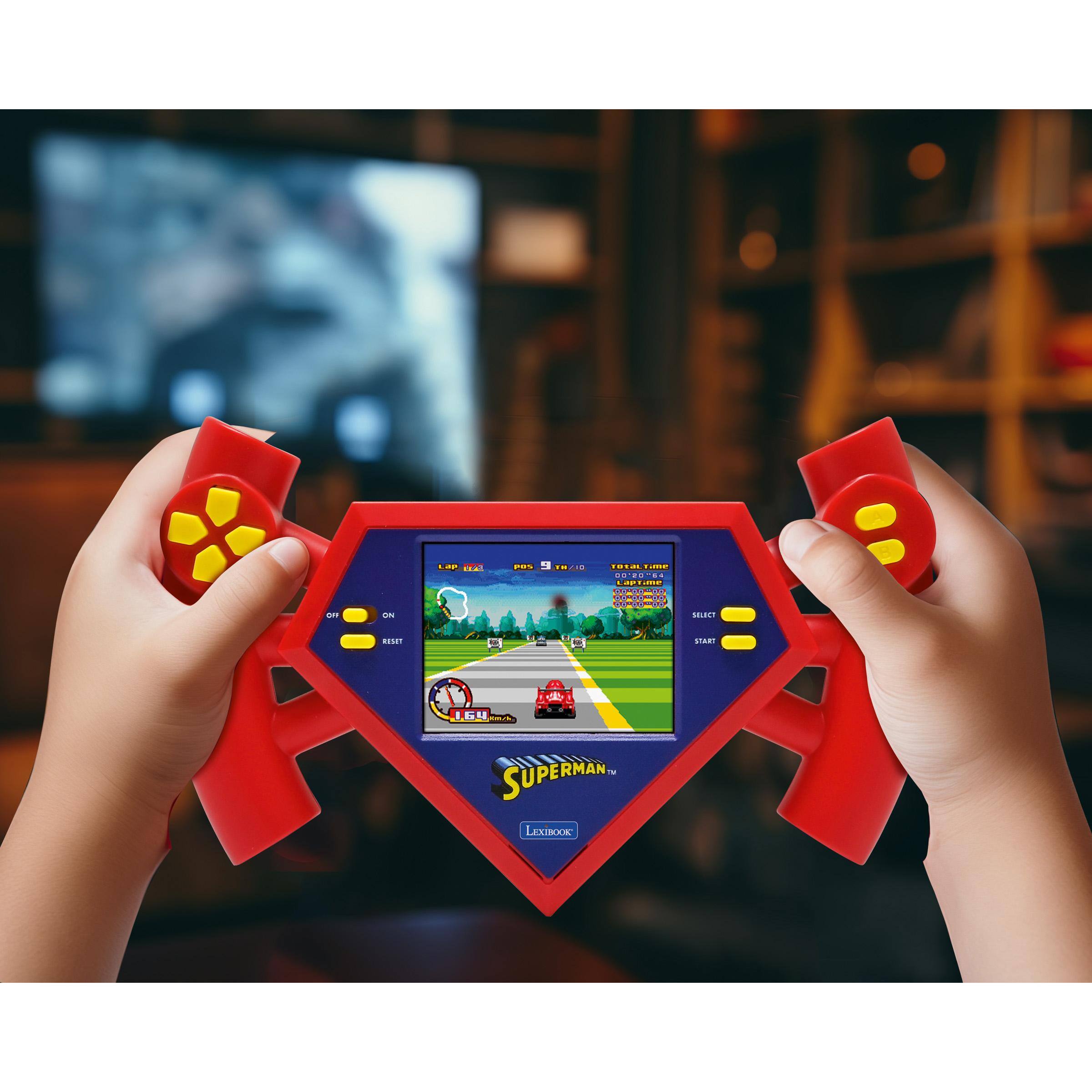 OFF  
ON  
Lap 12  
pas  
9 EN O  
19taL me DD'20-64 49 me 1,7,954 M 00'00-00 00OD=0 -80  
SELECT  
RESET  
e  
START  
164 I ... SUPERMAN I LEXIBOOK