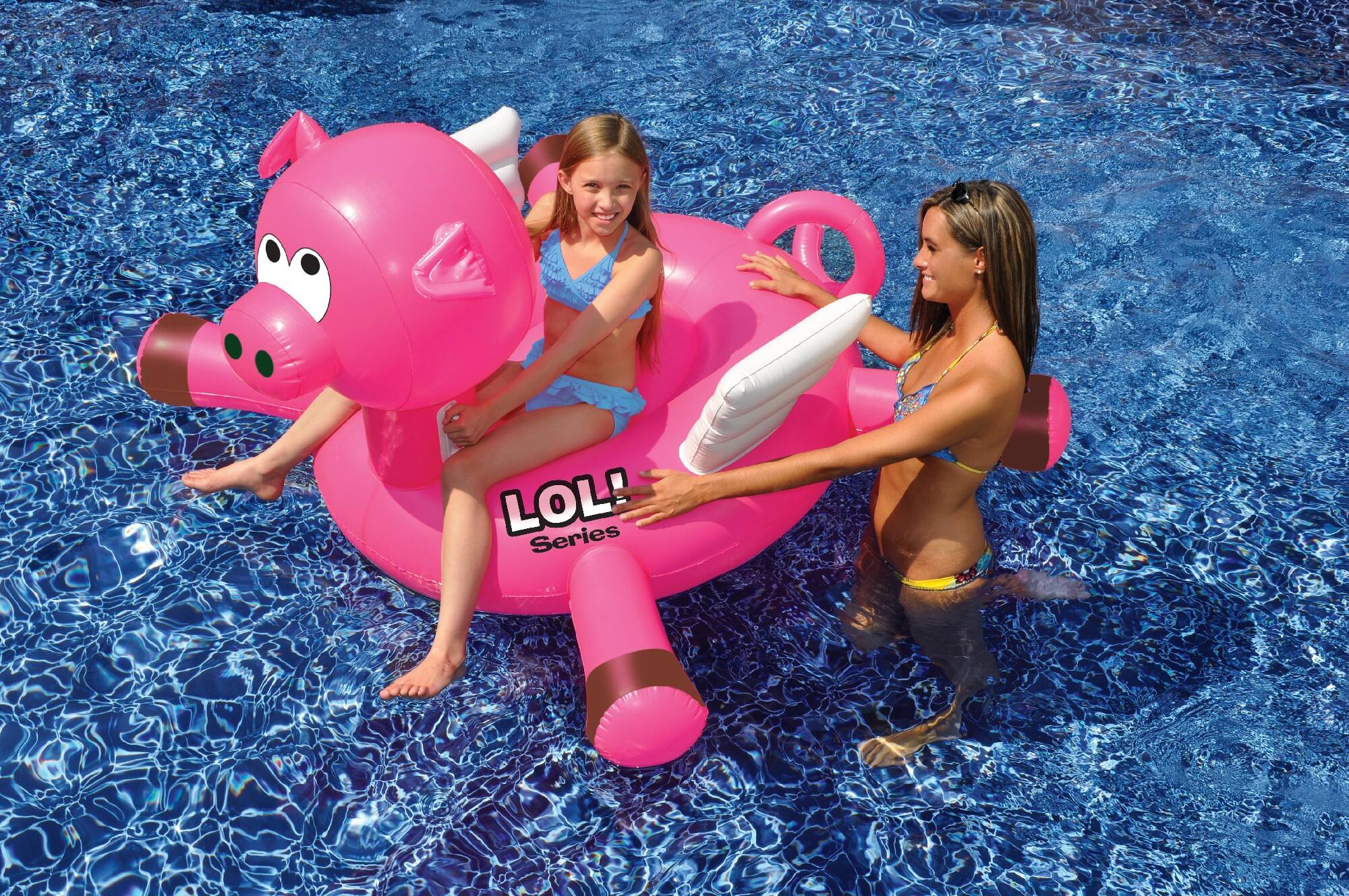 Swim Central Inflatable Flying Pig Swimming Pool Float 54