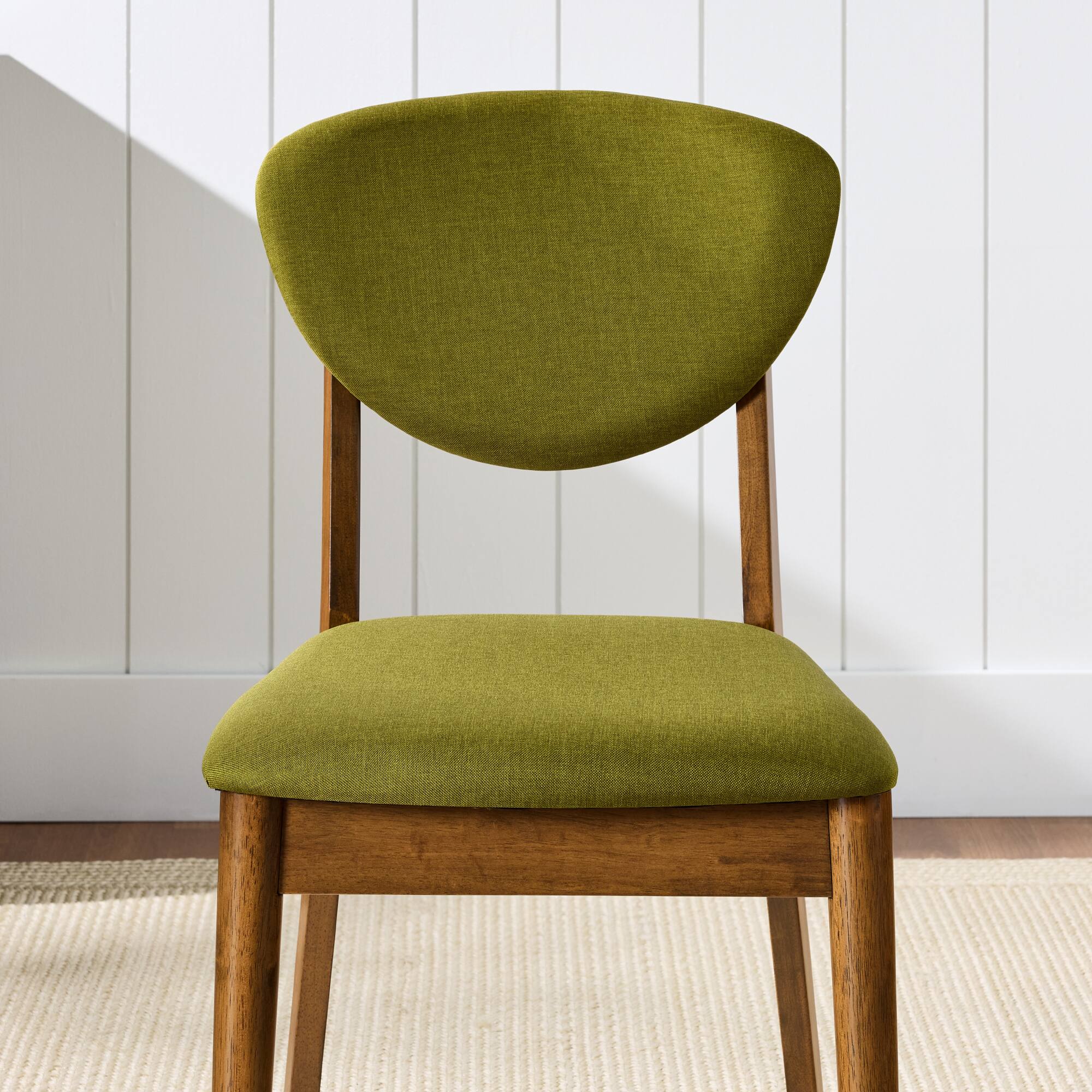 Alt View 2. Best Choice Products - Best Choice Products 2-Piece Mid-Century Modern Wood & Upholstered Dining Chair Set - Walnut/Olive - Walnut/Olive.