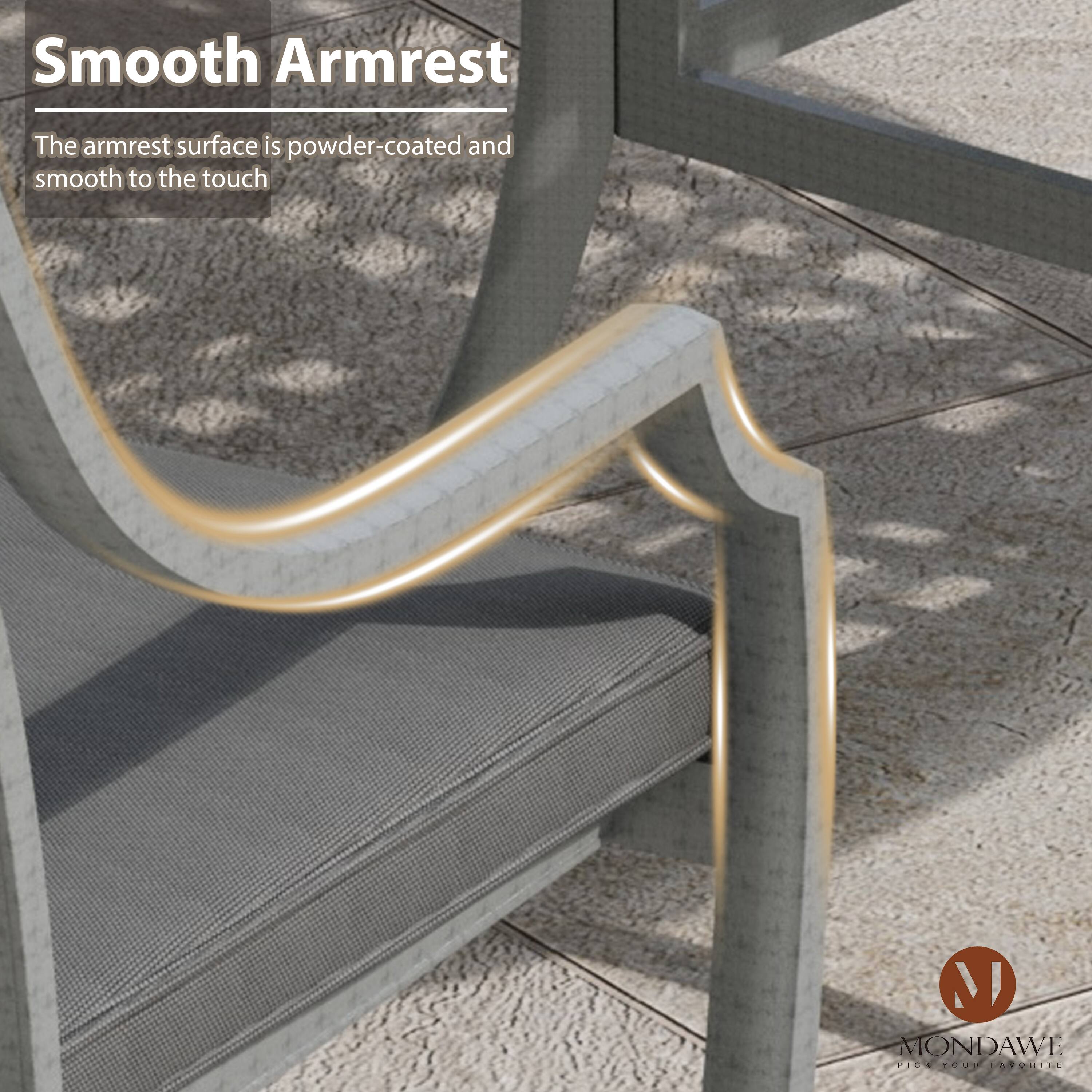 Smooth Armrest  
The armrest surface is powder-coated and smooth to the touch  

MONDAWE  
PICK YOUR FAVORITE