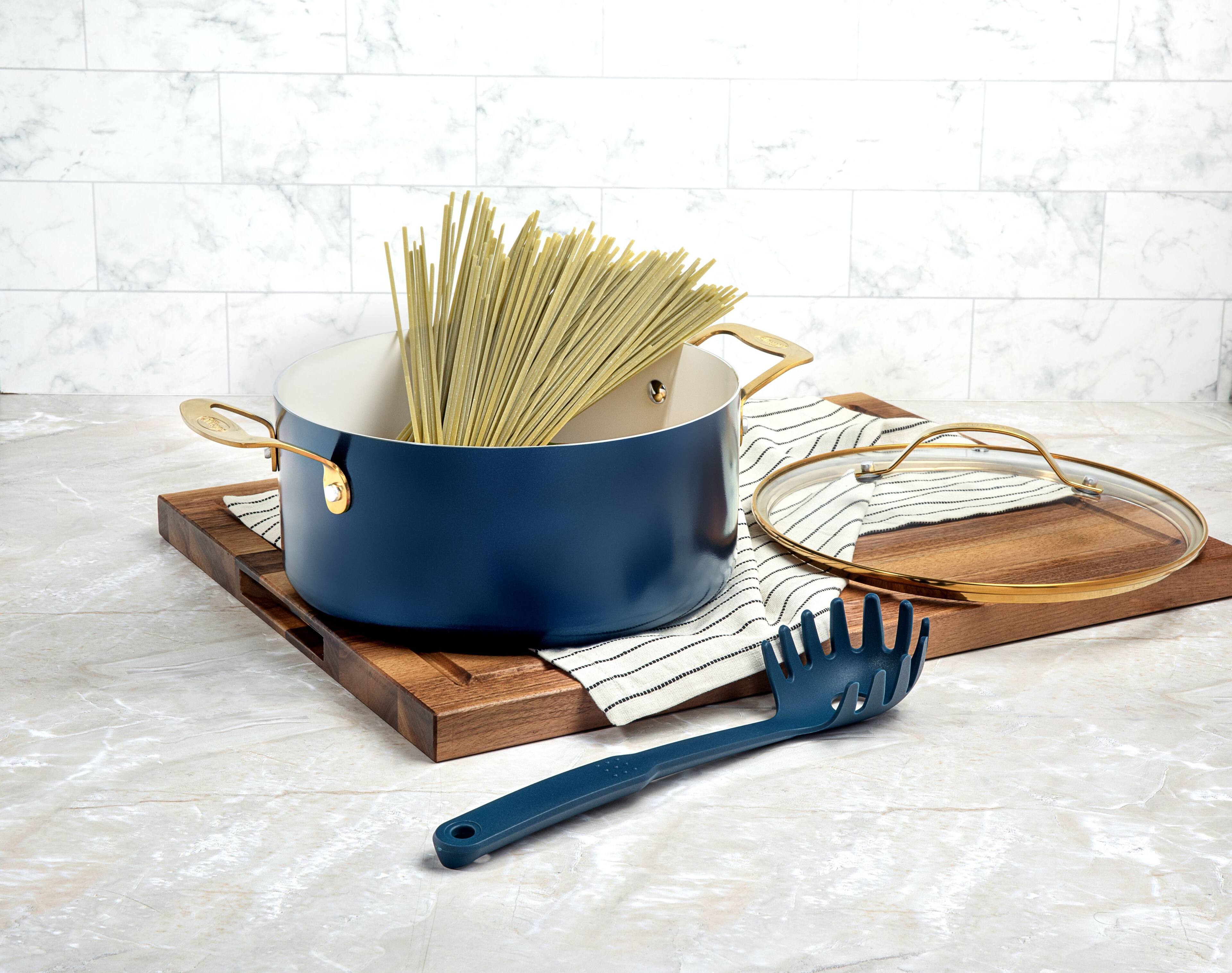 Alt View 8. Gotham Steel - Gotham Steel Navy 15-Piece Ultra Nonstick Ceramic Cookware Set with Utensils - Navy.