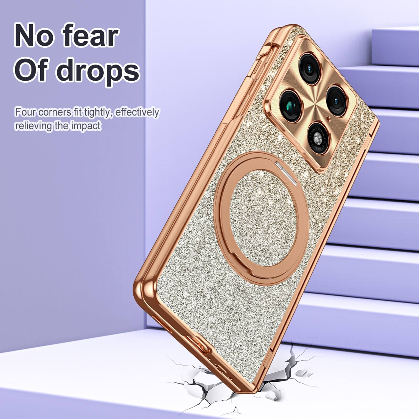 No fear of drops  
Four corners fit tightly, effectively relieving the impact