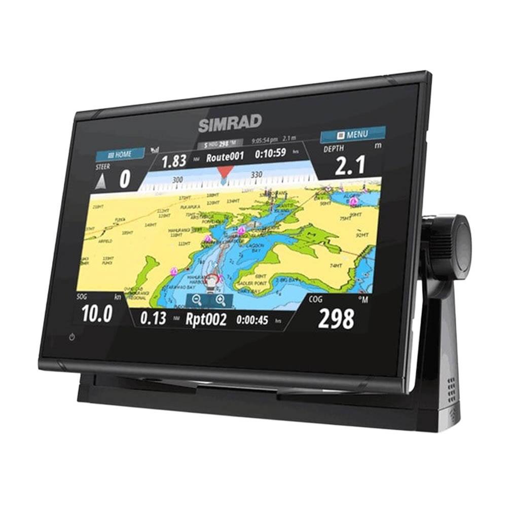 HOME STEER O A SIMRAD  
9:25:54 2.1m N0G 298  
S B 0:10:59 - 1.83 N Route001 330 300  
LAGNT 1TOMT 129MP INT APEA EMT IT POREA  
MENU DEPTH m 2.1  
SONT 20HT P5NT MPED 1a LIDNT THOE ANO NNT HOAORA NR EINT SADLER PORT  
SOG kn 10.0 0.13 M Rpt002 0:00:45 ad COG M 298