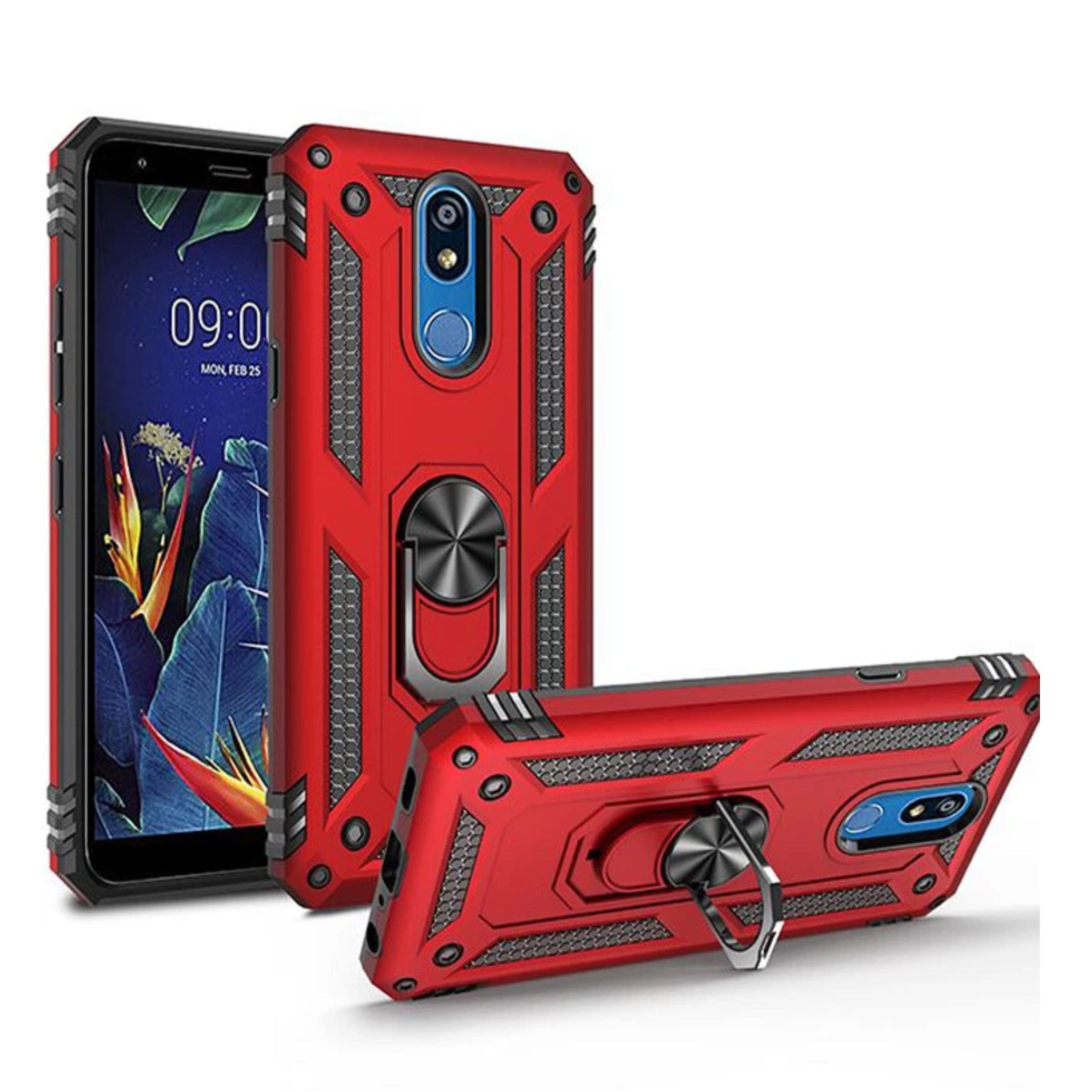 Kitcheniva - Premium Protective Case Bundle With Tempered Glass Screen Protector For LG K40 / Harmony 3 - Red price history on PriceWatchPro