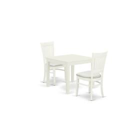 East West Furniture - Dining Table- Dining Chairs - Brown