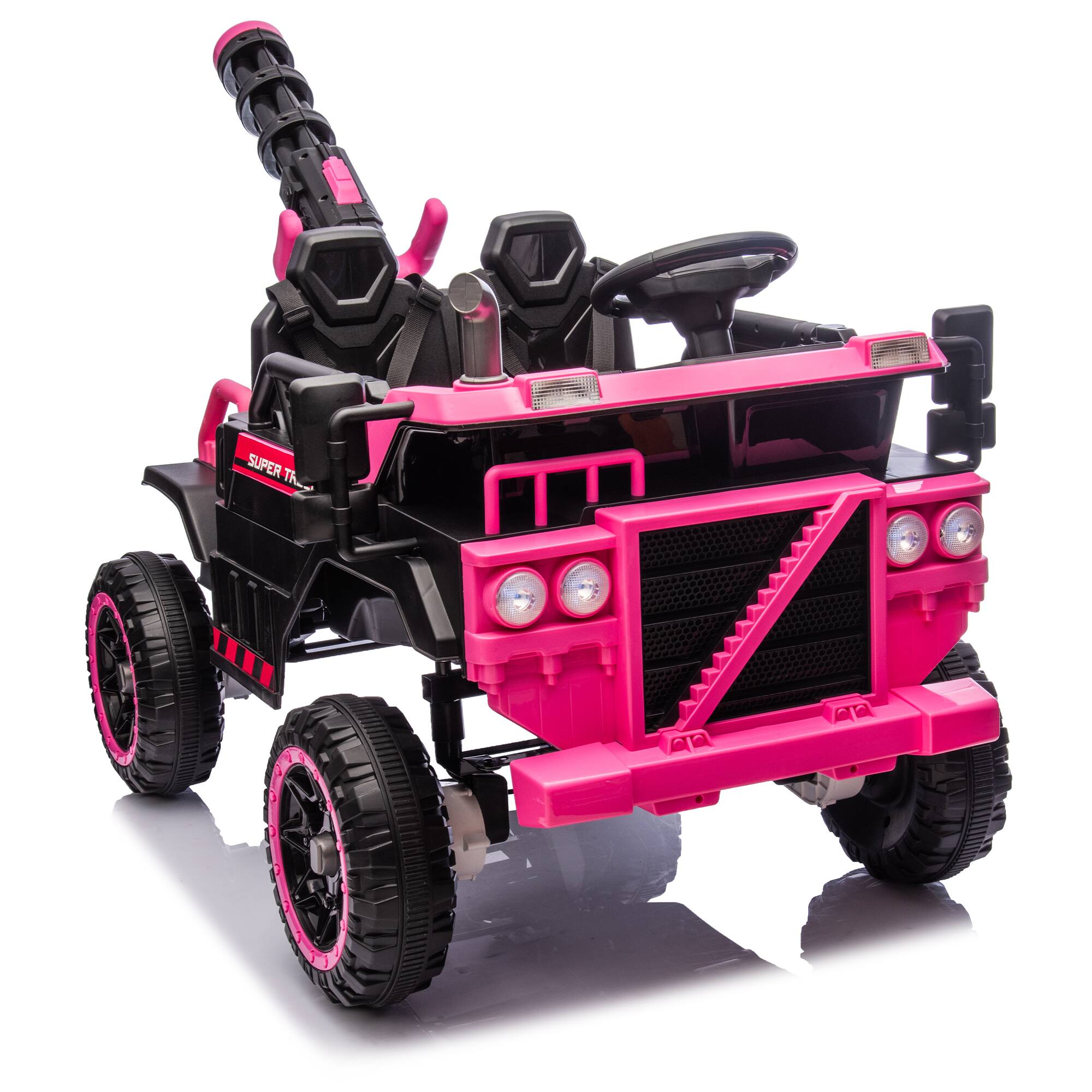 Alt View 4. ELEMENT ACE - Large 3-Seater Children's Electric Ride-On Vehicle with Remote Control, LED Lights, and Bluetooth Music Player - Pink.