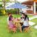 Alt View 1. Costway - Costway Kids Wooden Table Set with Octagon Table 4 Stools & Removable Adjustable Umbrella - Natural.