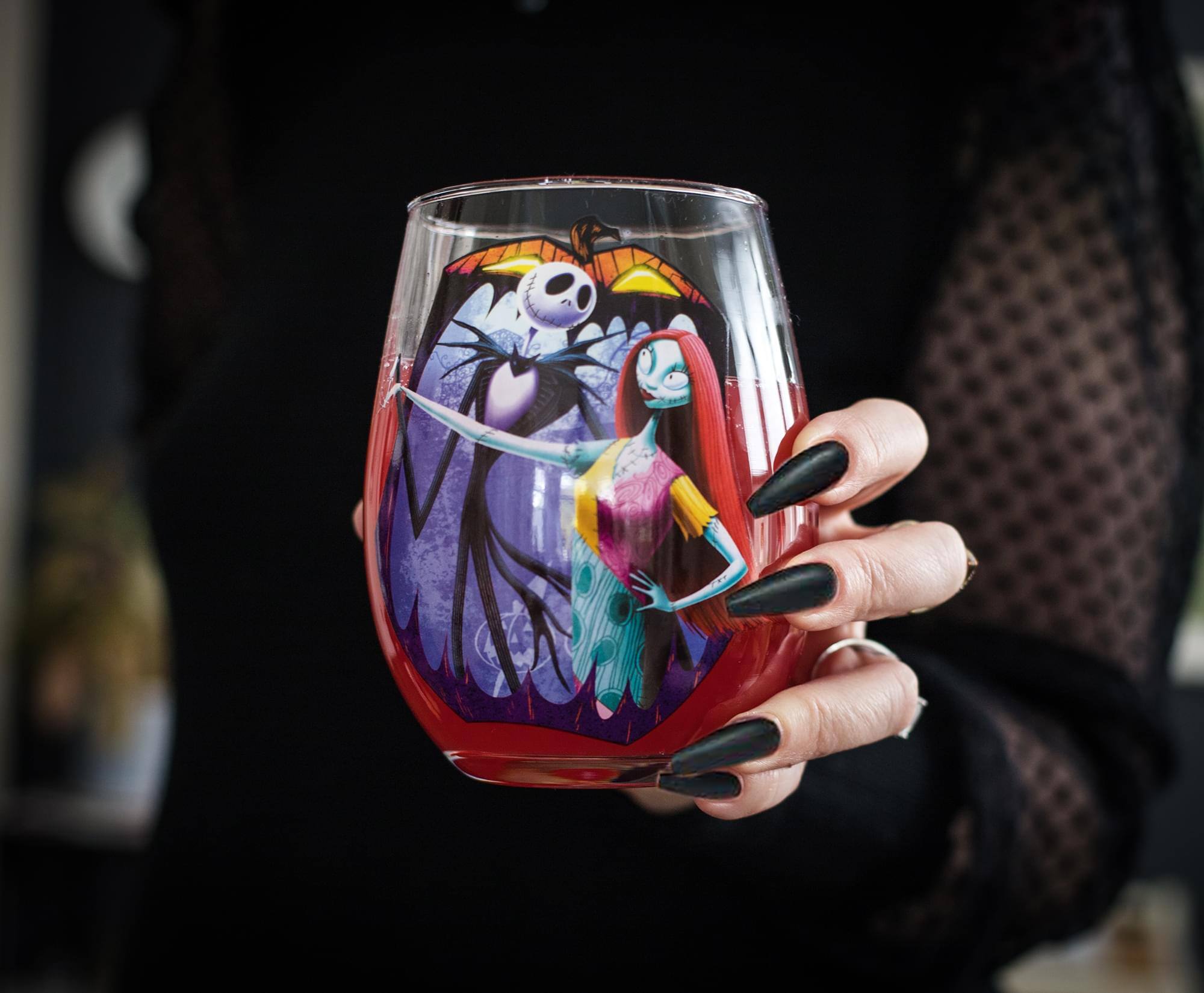 Alt View 2. Disney - The Nightmare Before Christmas "Meant To Be" Stemless Glass | Holds 20 Ounces - Purple.