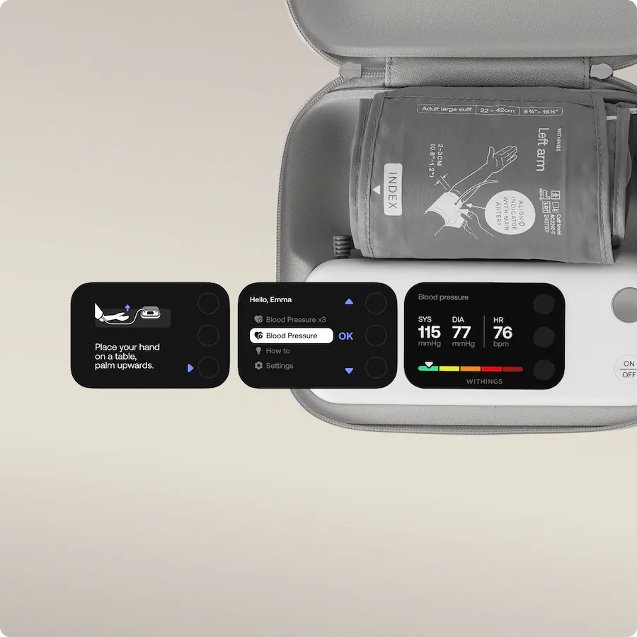 Withings BPM Vision Smart Arm Blood Pressure Monitor Gray WPM07-08-all ...