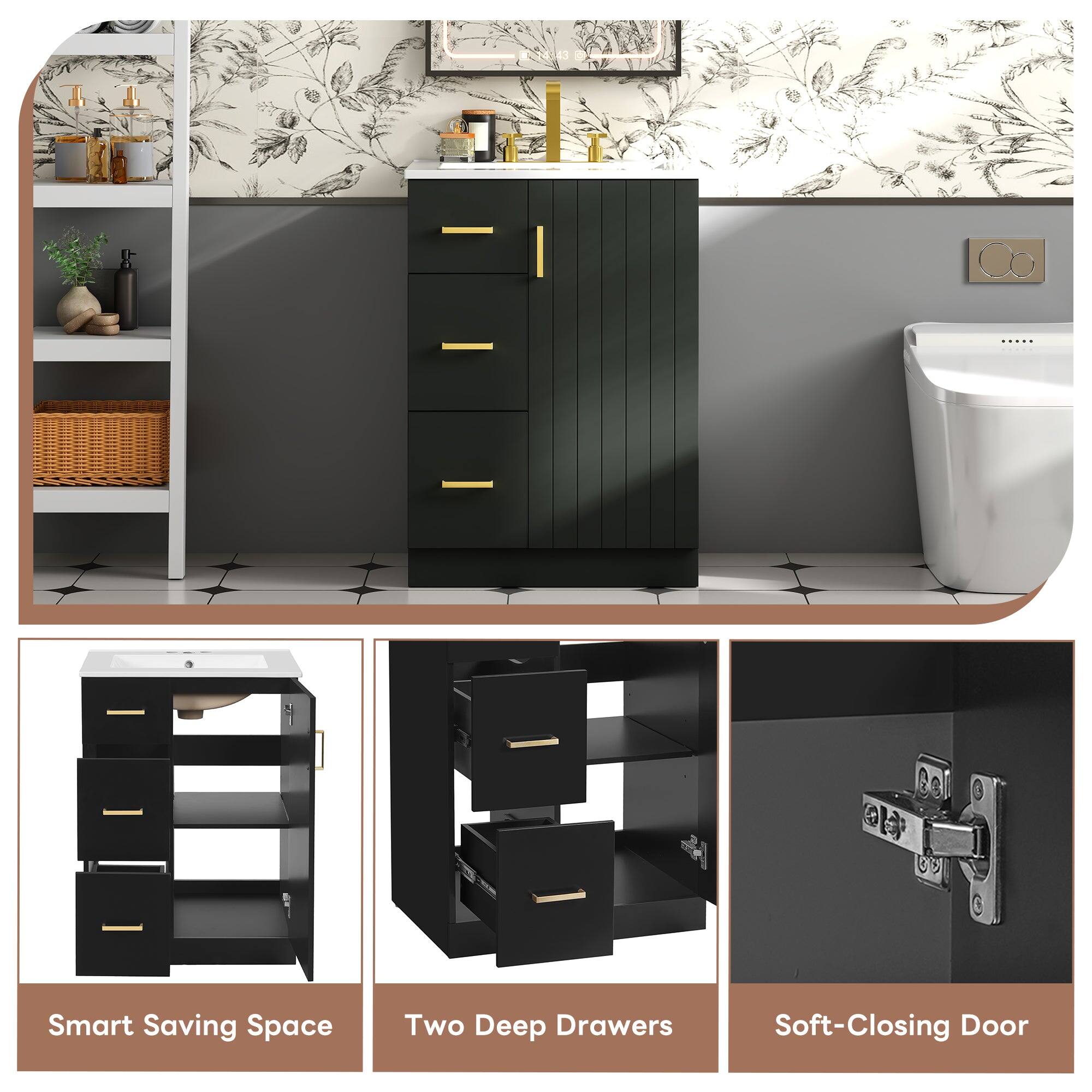 Smart Saving Space  
Two Deep Drawers  
Soft-Closing Door