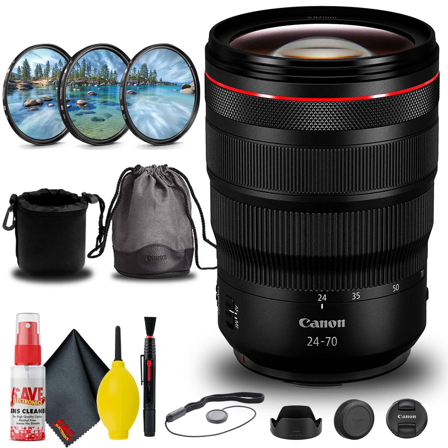 Canon - RF 24-70mm f/2.8L IS USM Lens (3680C002) + Filter Kit + Lens Pouch + More (International Version)