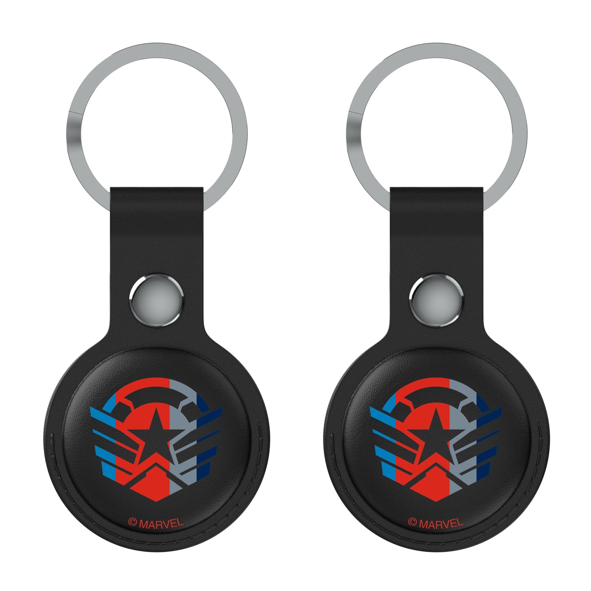 Keyscaper - Marvel Avengers Sam Wilson Captain America Sigil Airtag Holder 2-Pack - Black