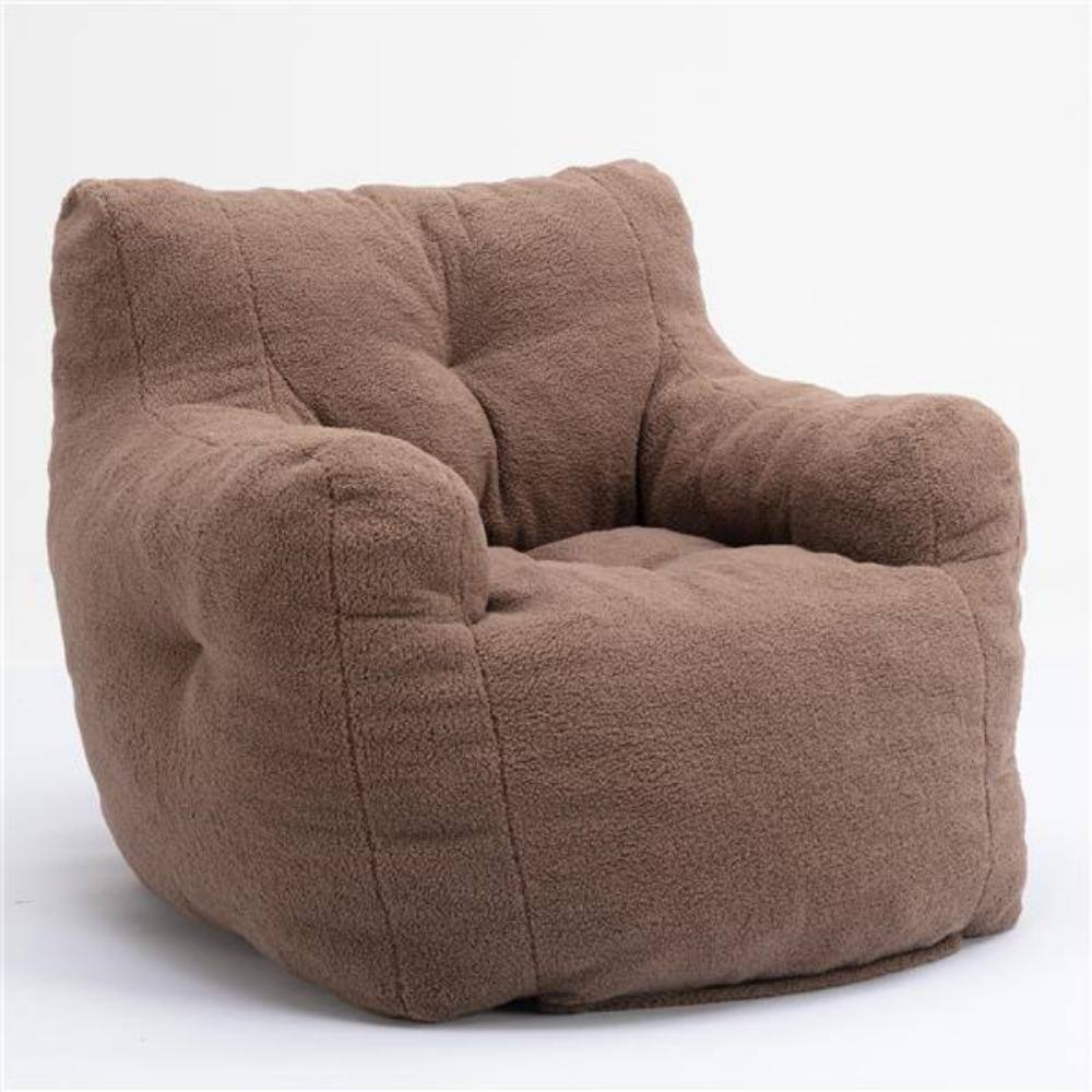 Front. SlickBlue - Bean Bag Chair Filled with Memory Foam Comfortable, Supportive Seating for Home or Lounge - Coffee.
